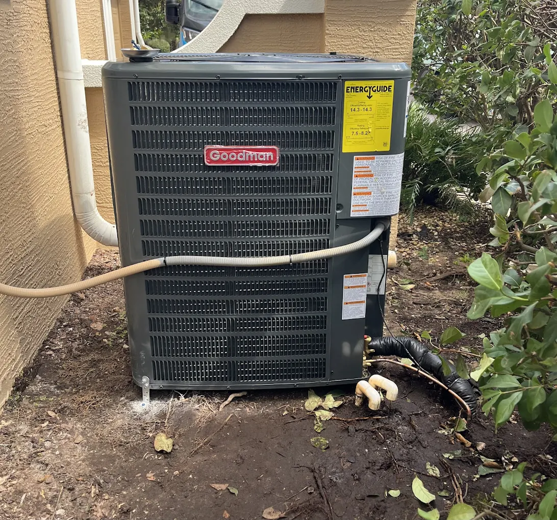 AC outdoor unit assessed for proper sizing during installation in Deltona, Florida
