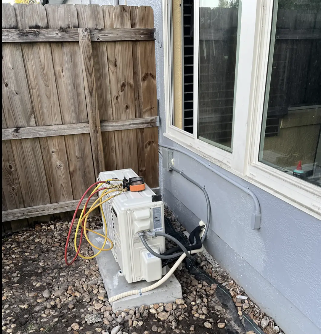 Mini split AC outdoor unit installed by Premier Frost in Deltona, Florida